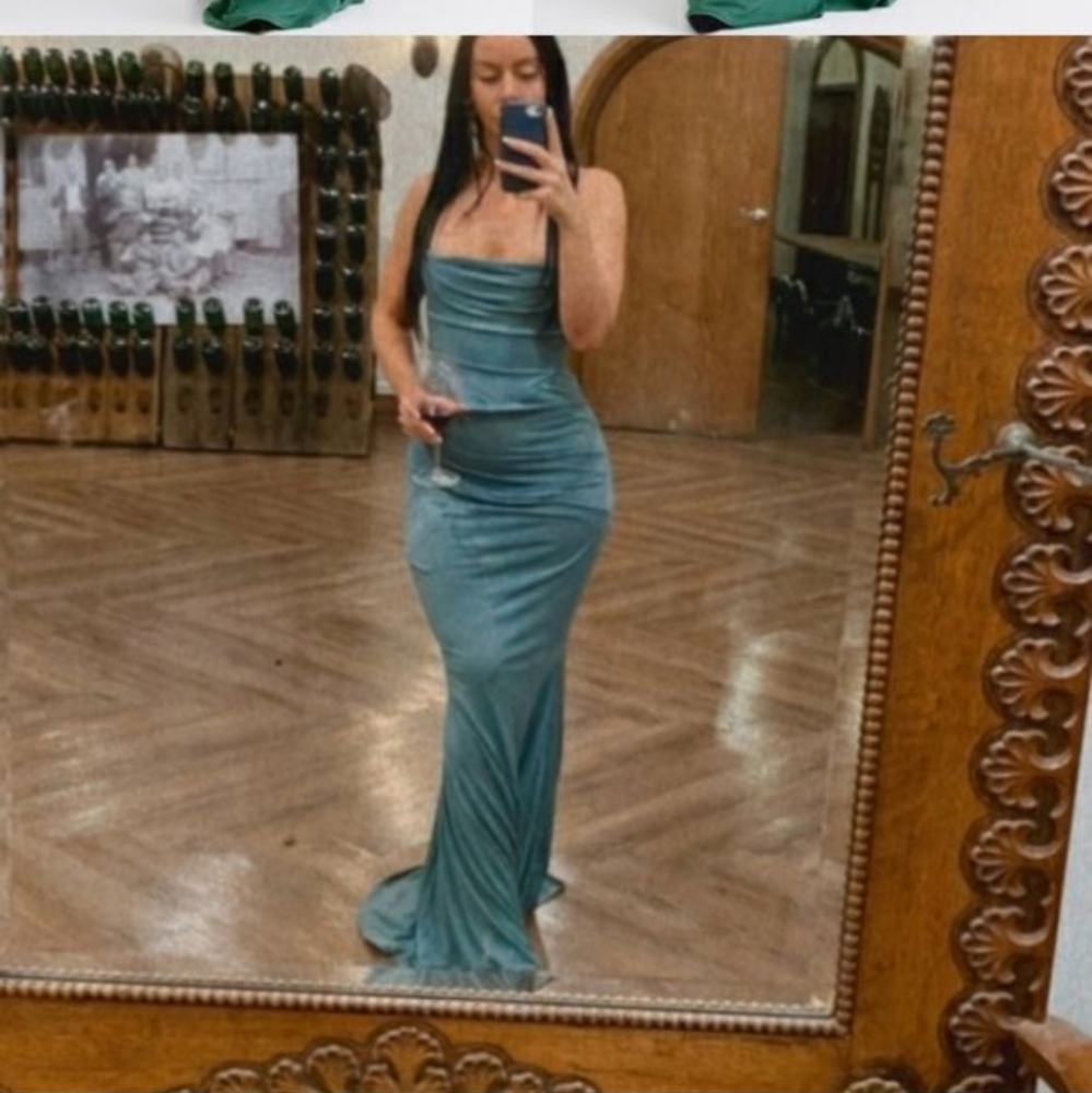 Milena forest green maxi corset dress - Picture 4 of 6